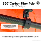 360˚ Carbon Fiber 3 Section Pole for Action Cameras