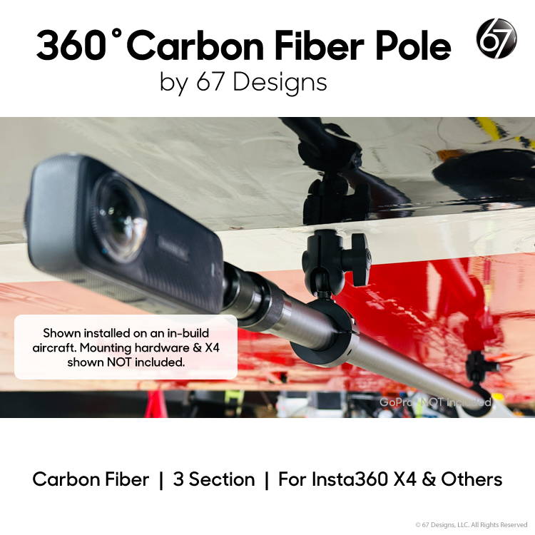 360˚ Carbon Fiber 3 Section Pole for Action Cameras