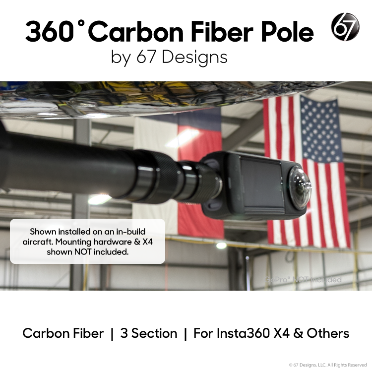 360˚ Carbon Fiber 3 Section Pole for Action Cameras