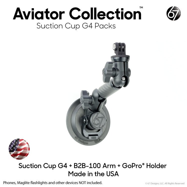 Aviator Suction Cup G4 Packs with Arms and Holders – 67 Designs