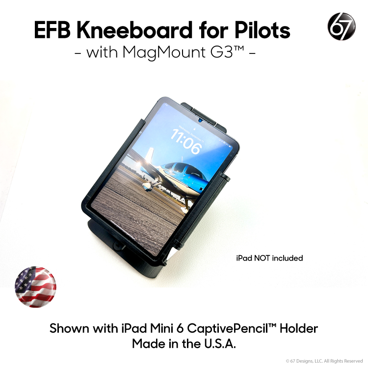 EFB Kneeboard for Pilots with Holder for Apple iPad Mini 6 - with CaptivePencil™