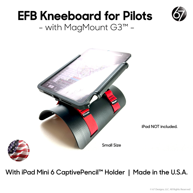 EFB Kneeboard for Pilots with Holder for Apple iPad Mini 6/7 - with CaptivePencil™