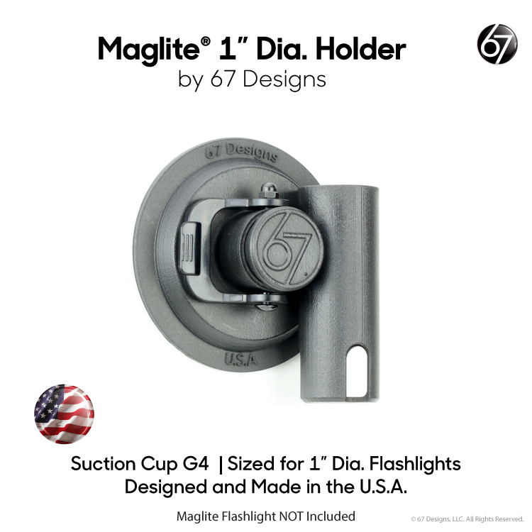 Suction Cup G4 - 1" Maglite Holder and Packs