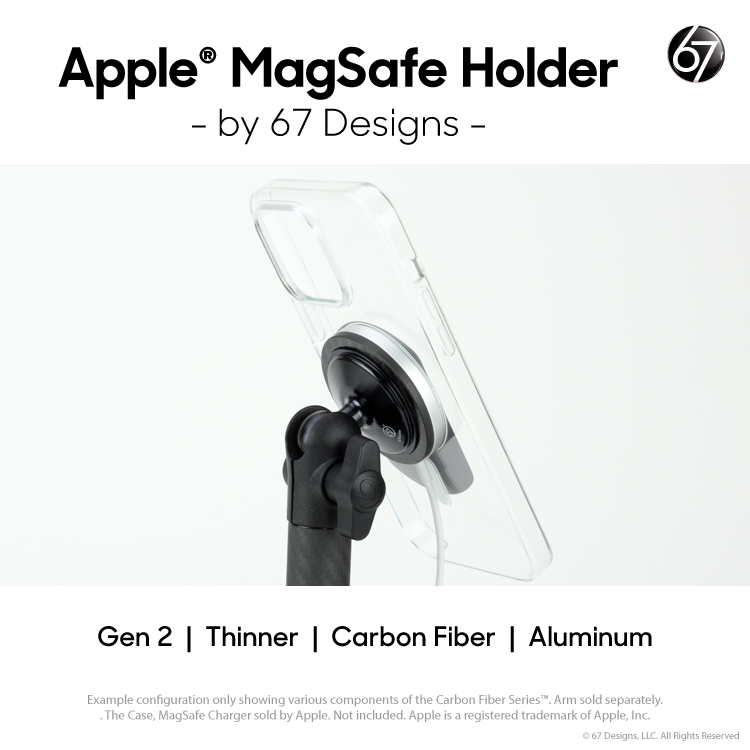 Holder for Apple MagSafe Charger (Carbon Fiber) – 67 Designs