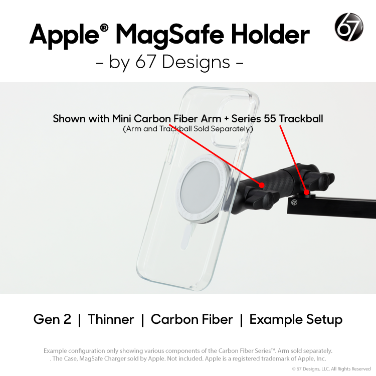 Holder for Apple MagSafe Charger (Carbon Fiber) – 67 Designs